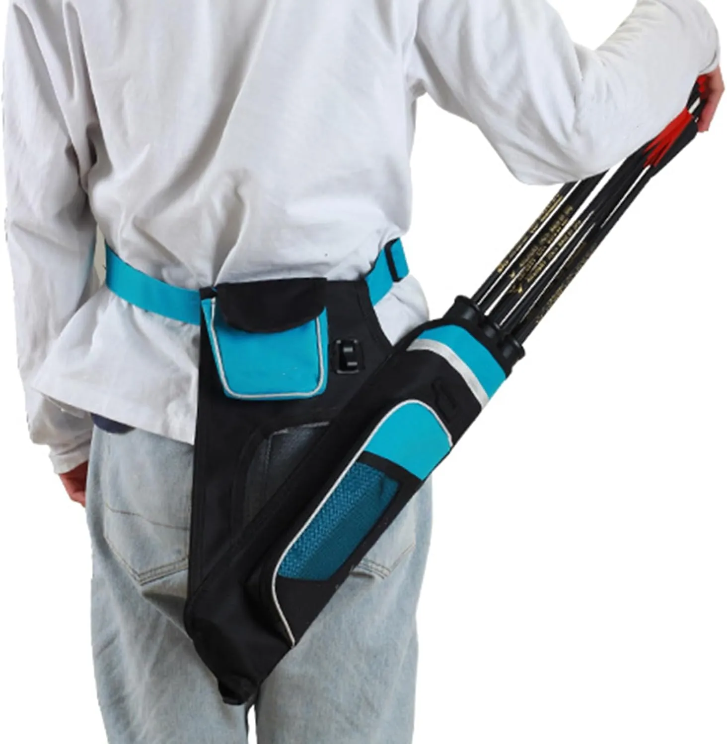 Archery Quiver Adjustable Includes 3 Pipe Holder Accessories Pocket Canvas Crossbody Bag Hanging Youth and Adults