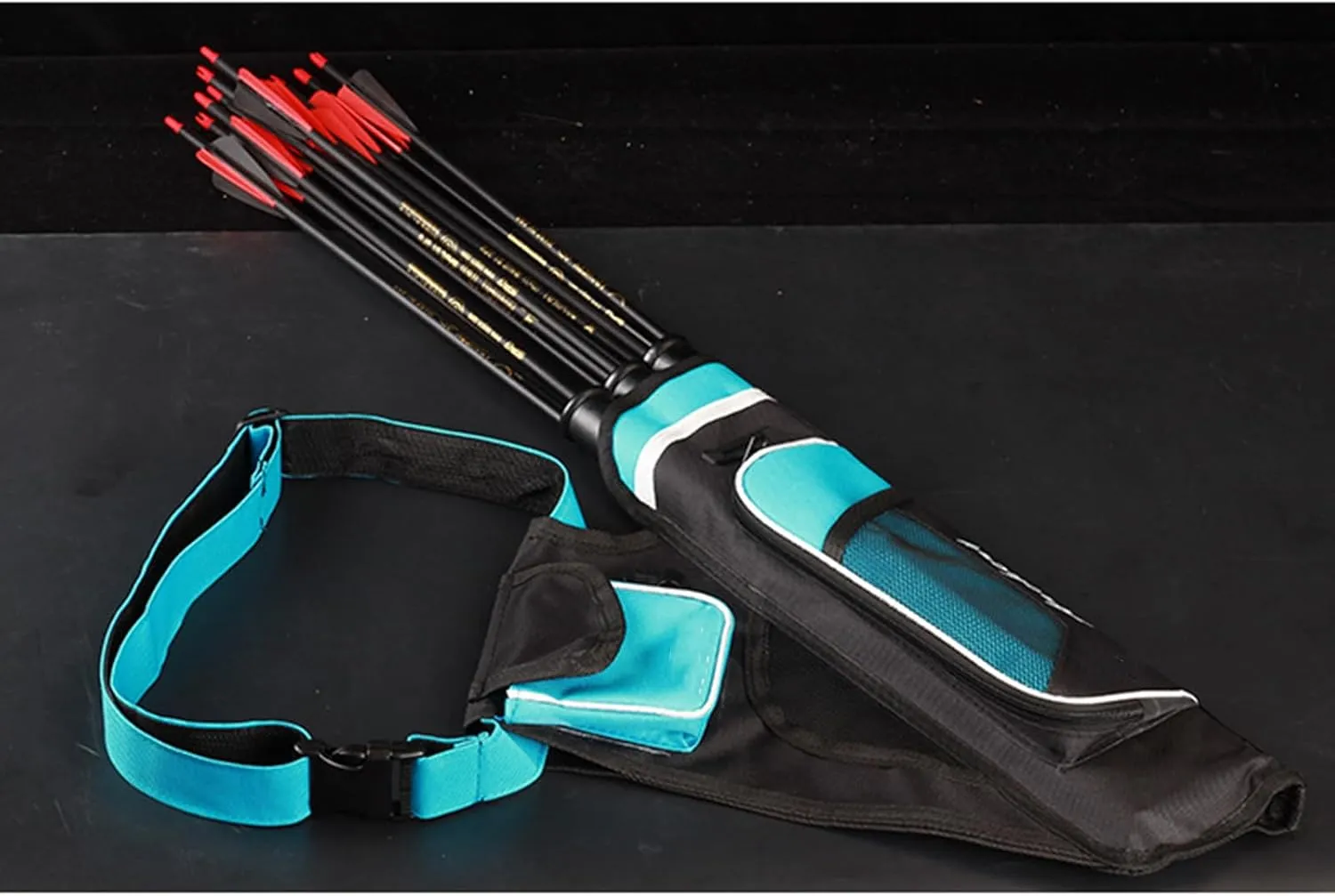Archery Quiver Adjustable Includes 3 Pipe Holder Accessories Pocket Canvas Crossbody Bag Hanging Youth and Adults