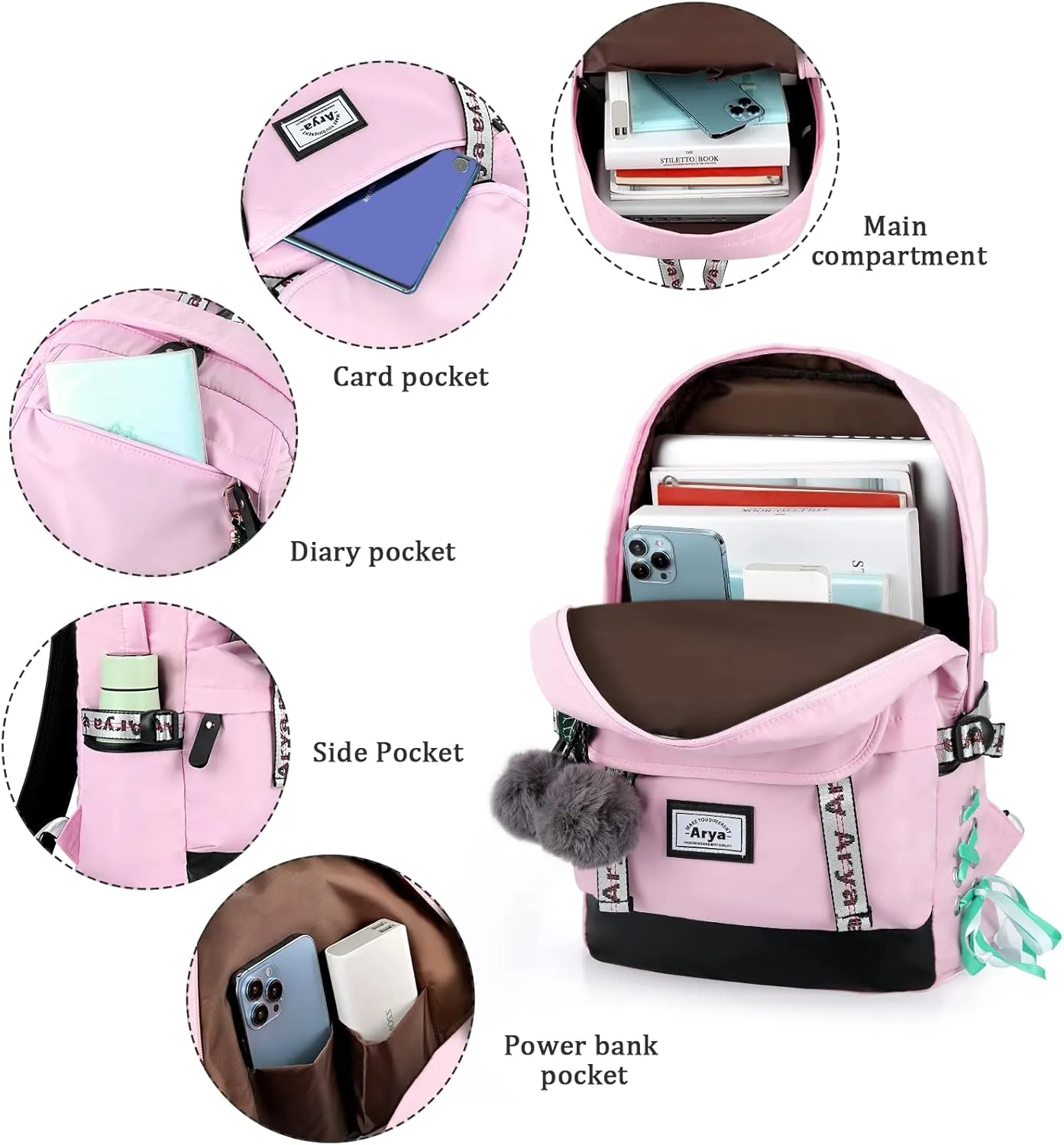 Arya Backpacks for Girls Teenage School Bags Kids Bookbag Teen Girls Children