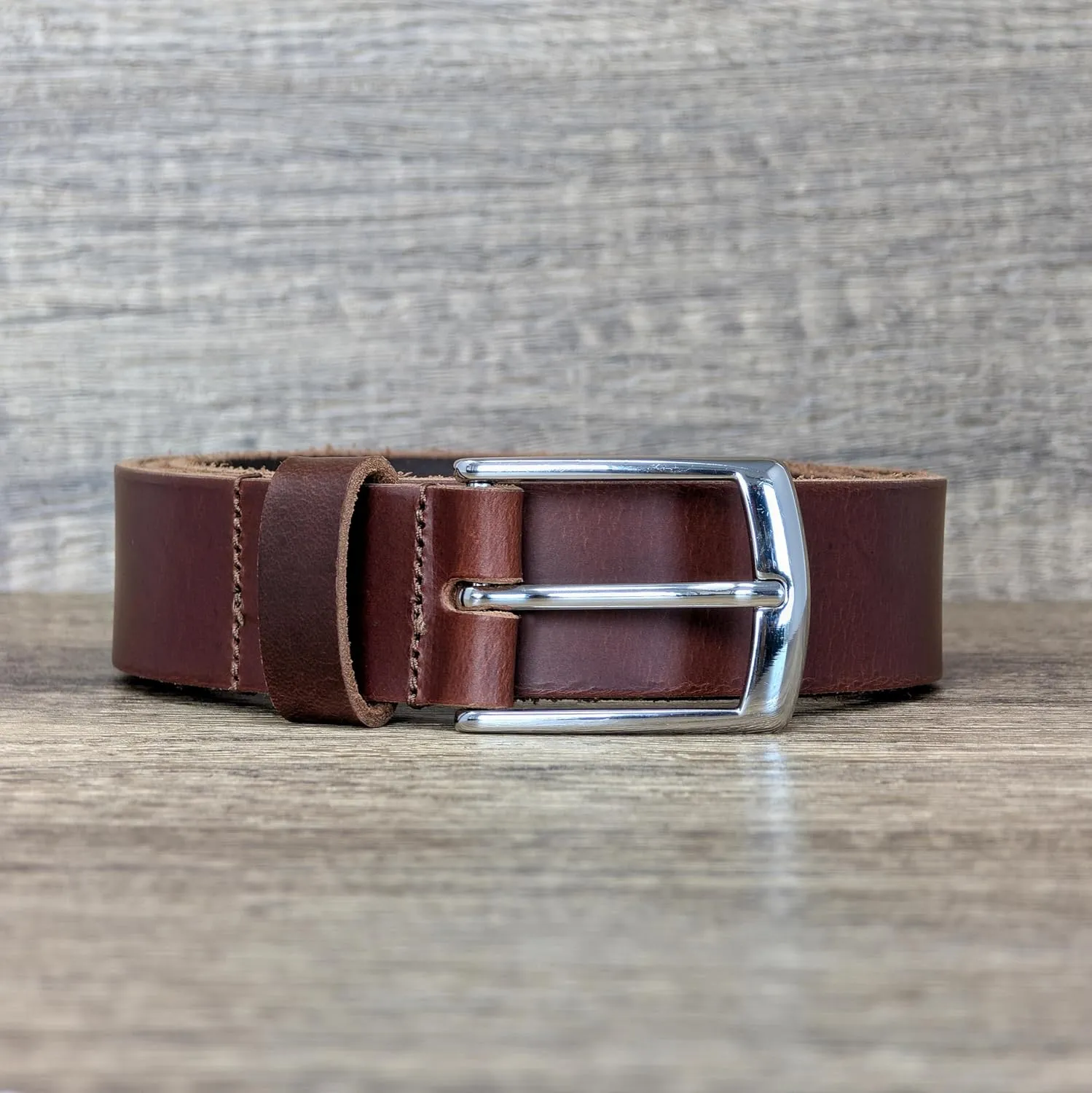 Ashford Ridge Made in England 34mm Full Grain Leather Belt with Classic Buckle
