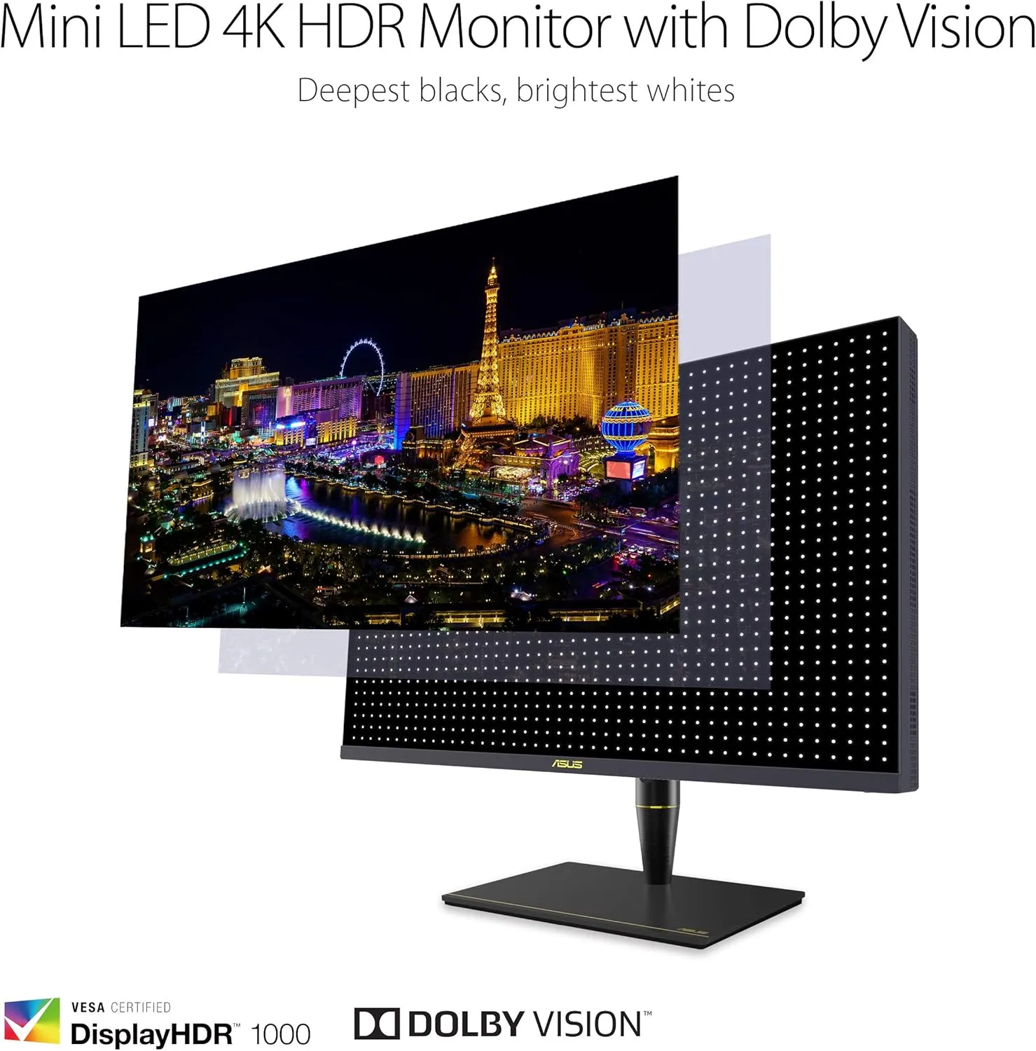 ASUS ProArt Display PA32UCX-PK 32” 4K HDR PC Monitor, 99% DCI-P3 99.5% Adobe RGB, DeltaE<1, 10-bit, IPS, Thunderbolt 3 USB-C HDMI, 1200nits, w/X-rite Calibrator, Compatible with Laptop & Mac Monitor