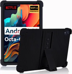ATOOZ for Urao C107 Tablet Case 10.1 inch,Soft Silicone Kids Case for Urao 10.1 inch Tablet 2025 with Stand (Black)