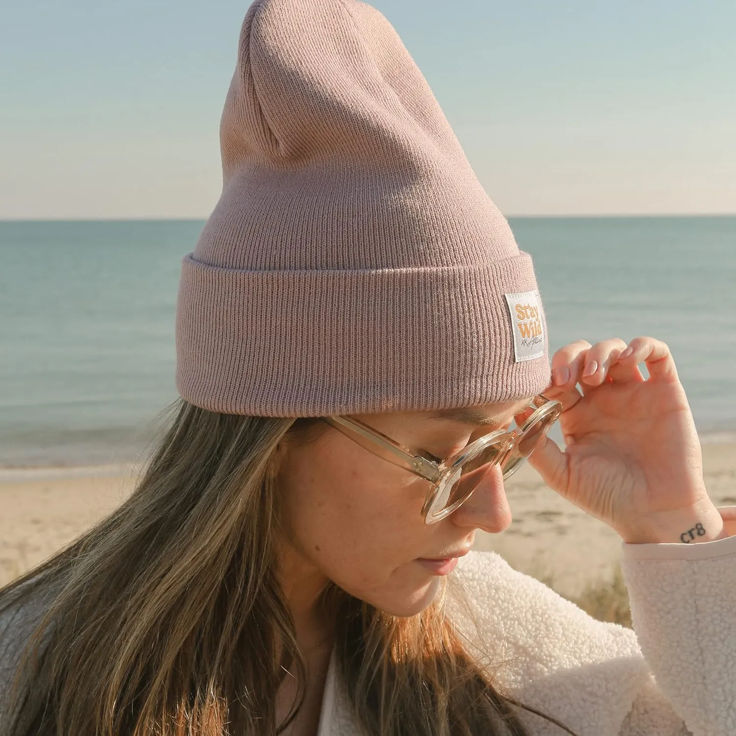Atticus Poetry Cuffed Beanie for Women, Lightweight Acrylic Beanie for Year Round Wear - with Patch or Embroidered- One Size