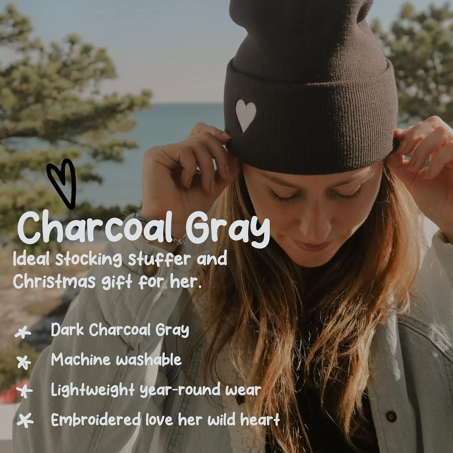 Atticus Poetry Cuffed Beanie for Women, Lightweight Acrylic Beanie for Year Round Wear - with Patch or Embroidered- One Size