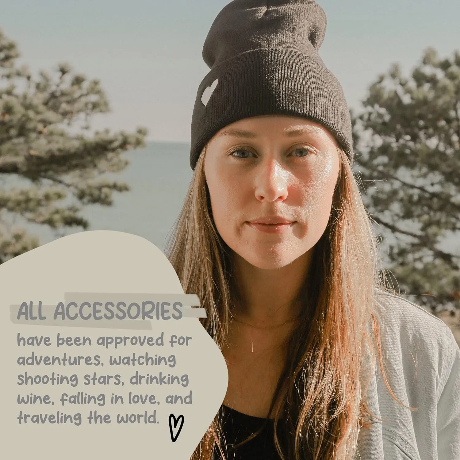 Atticus Poetry Cuffed Beanie for Women, Lightweight Acrylic Beanie for Year Round Wear - with Patch or Embroidered- One Size