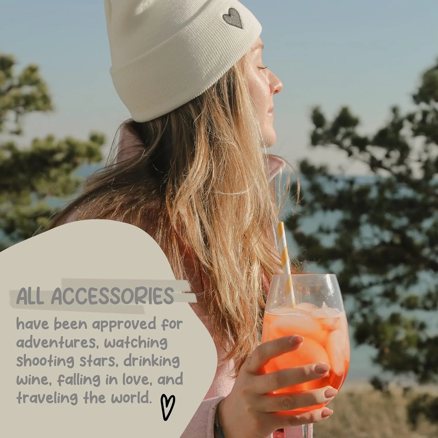Atticus Poetry Cuffed Beanie for Women, Lightweight Acrylic Beanie for Year Round Wear - with Patch or Embroidered- One Size