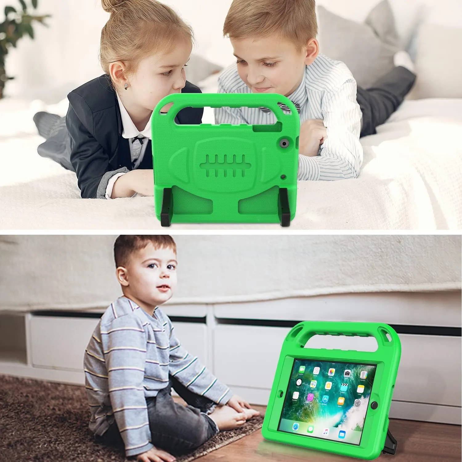 AVAWO Kids Case for iPad mini 1 2 3 - Built-in Screen Protector Light Weight Shock Proof Handle Stand Kids Cover for iPad mini 1st Gen, iPad mini 2nd Gen, iPad mini 3rd Generation - Green