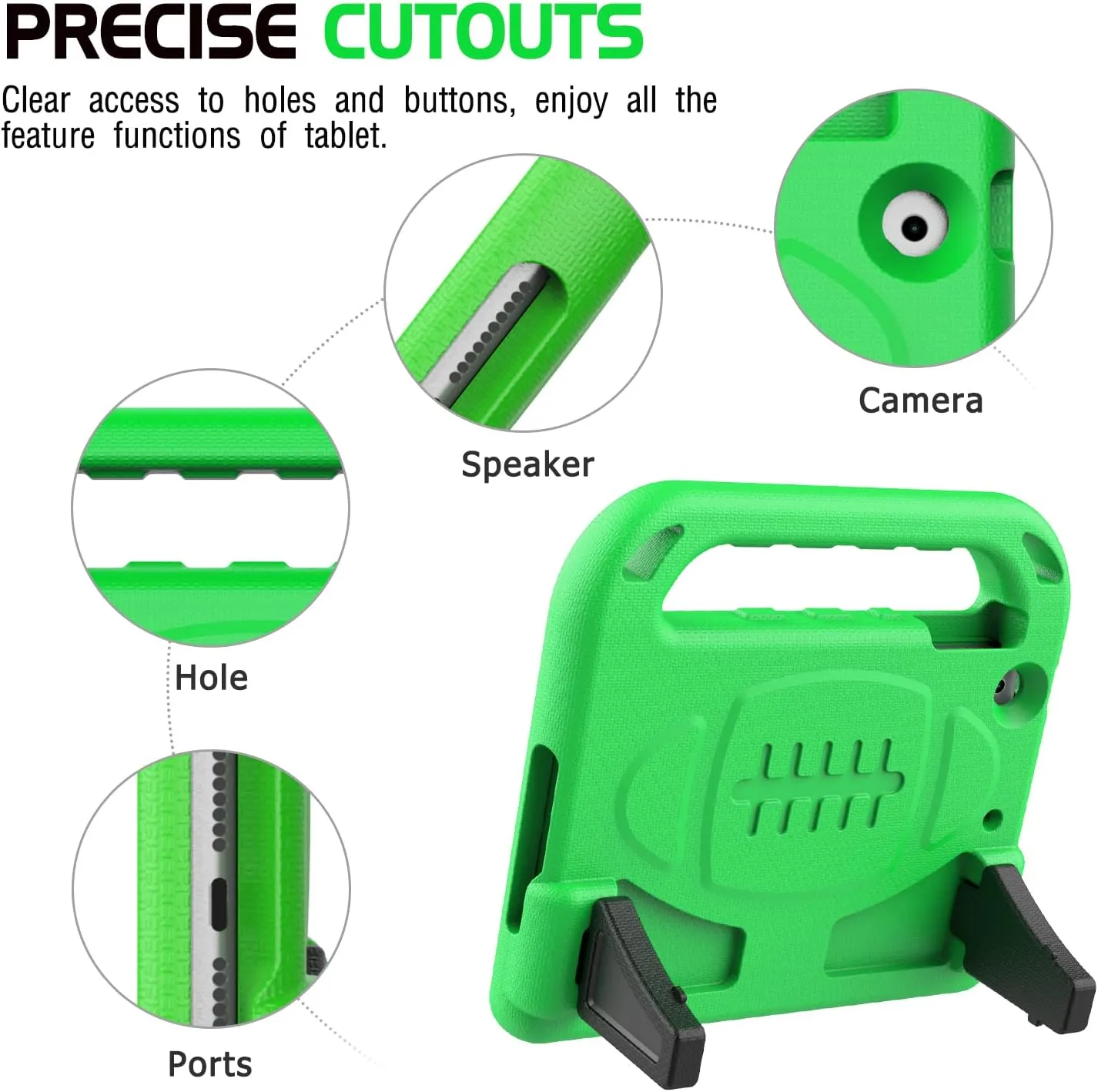 AVAWO Kids Case for iPad mini 1 2 3 - Built-in Screen Protector Light Weight Shock Proof Handle Stand Kids Cover for iPad mini 1st Gen, iPad mini 2nd Gen, iPad mini 3rd Generation - Green