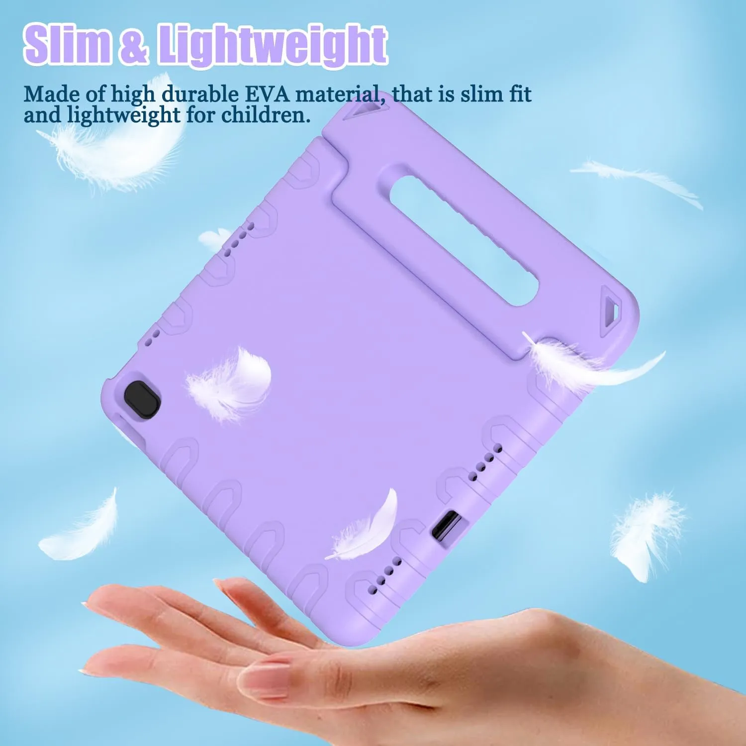 AVAWO Kids Case for New iPad (A16) 11th Generation 11 Inch 2025, iPad 10th Generation 10.9" 2022 with Built-in Screen Protector Shockproof Lightweight Handle Cover for i Pad 10/11 Gen, Light Purple