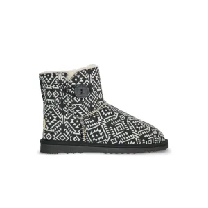 Aztec Black Button Mini