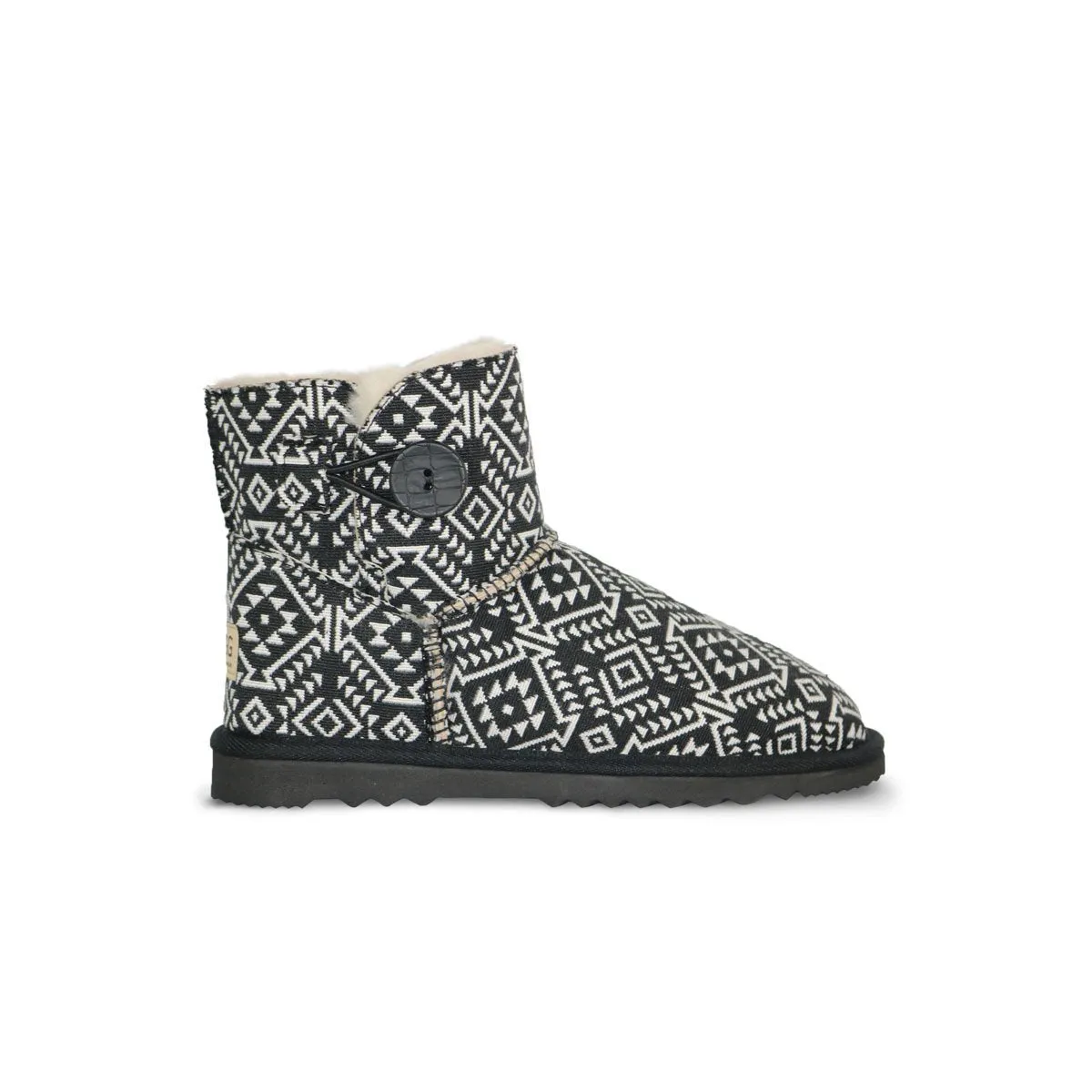 Aztec Black Button Mini