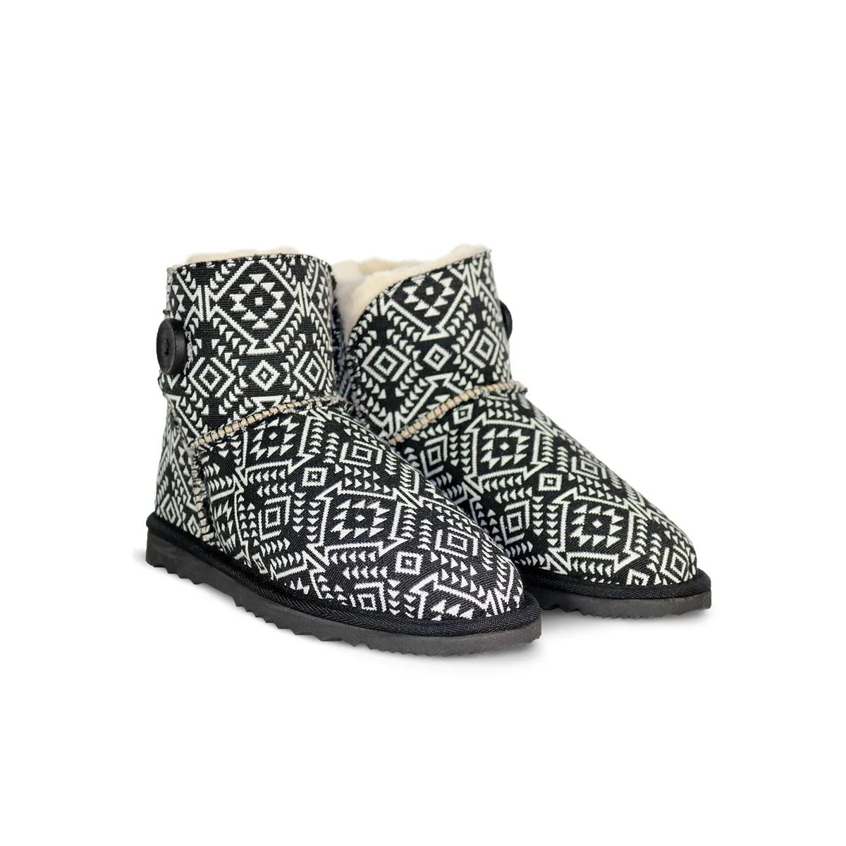 Aztec Black Button Mini