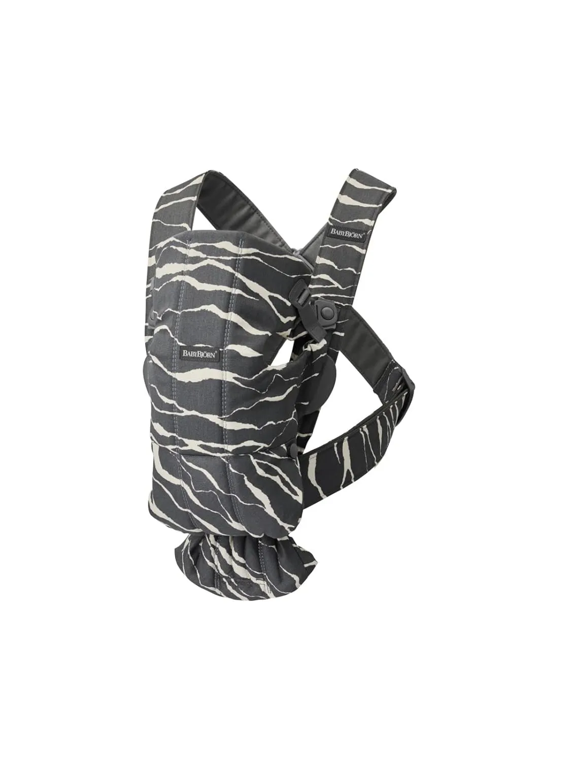 BabyBjörn Baby Carrier Mini, Anthracite/Landscape Print, Cotton | Newborn Carrier (7-25 lbs), Ergonomic, Easy-to-Use