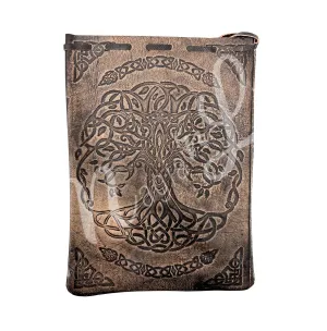 Bag Leather Brown Tree of Life 4.75-5"w X 7"h