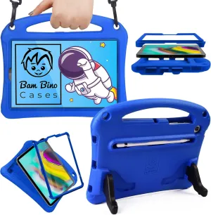 Bam Bino Space Suit Rugged Kids Case for Samsung Galaxy Tab S5e 10.5, Designed in Australia for Children, Built-in Screen Protector, Handle, Stand, Pencil Holder, Shoulder Strap (Galactic Blue)