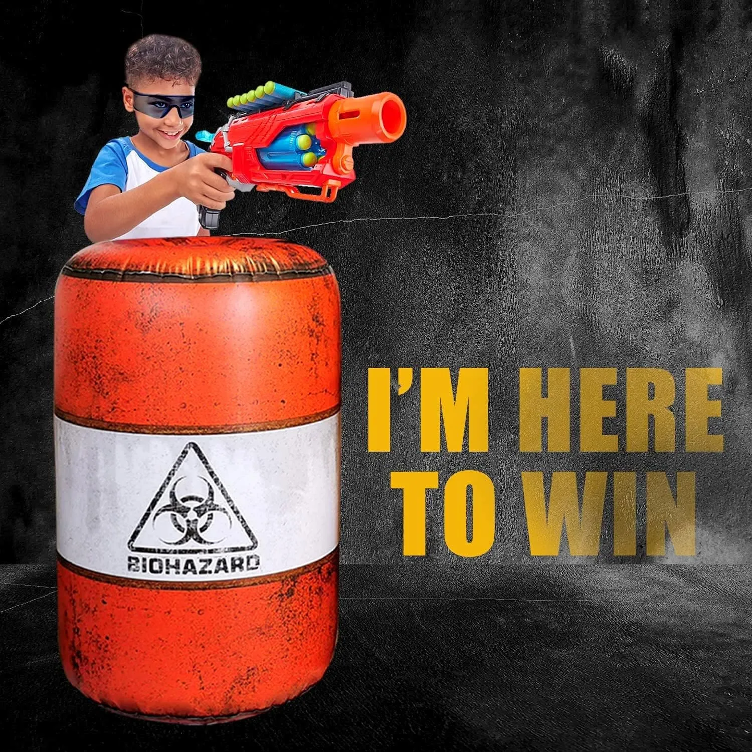 Barrels Inflatables Set, Combat Battlefield Compatible with Nerf, Laser tag, Water Gun, Dart Gun, Perfect for Boys and Girls Birthday Activities, Suitable fot Kids and Adults