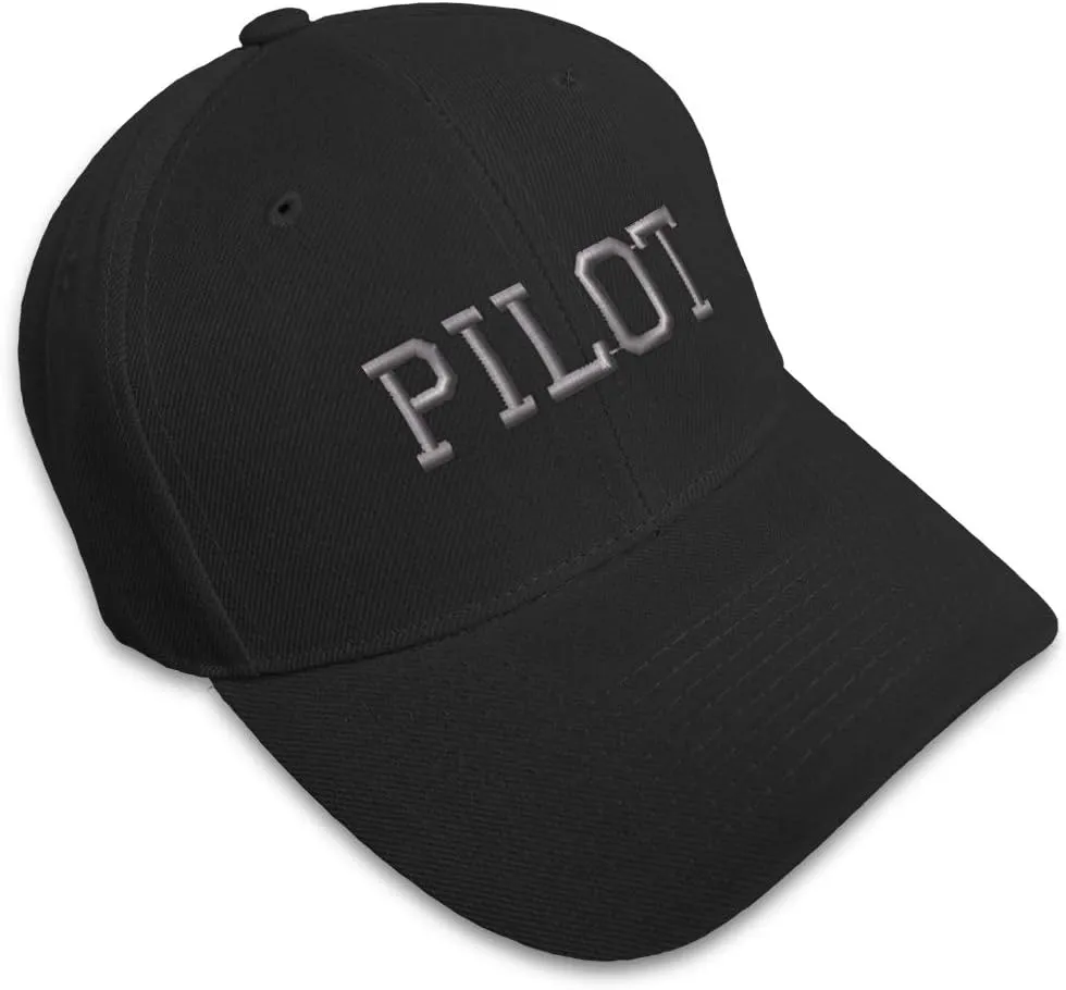 Baseball Cap Silver Letters Pilot Embroidery Military Hats for Men & Women