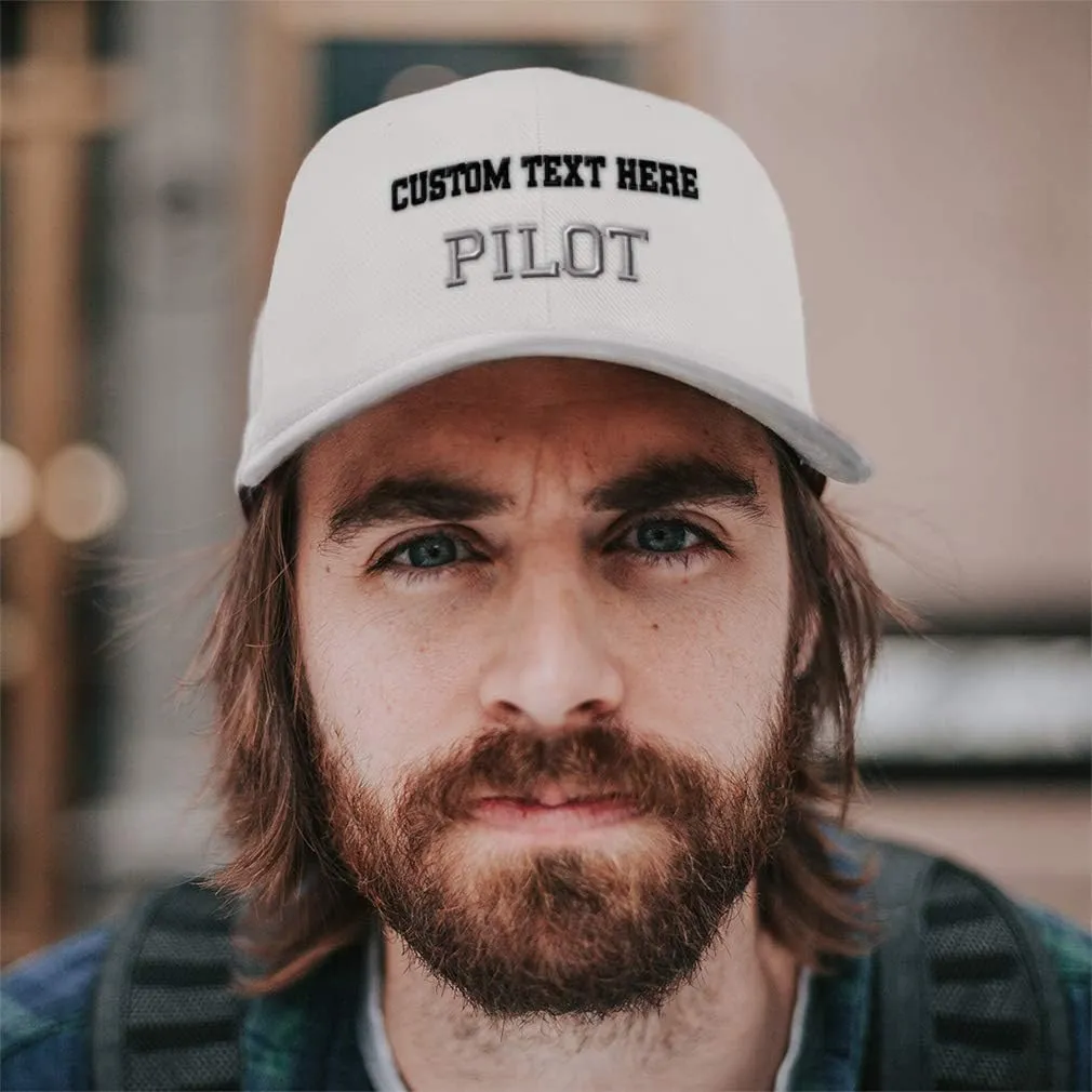 Baseball Cap Silver Letters Pilot Embroidery Military Hats for Men & Women
