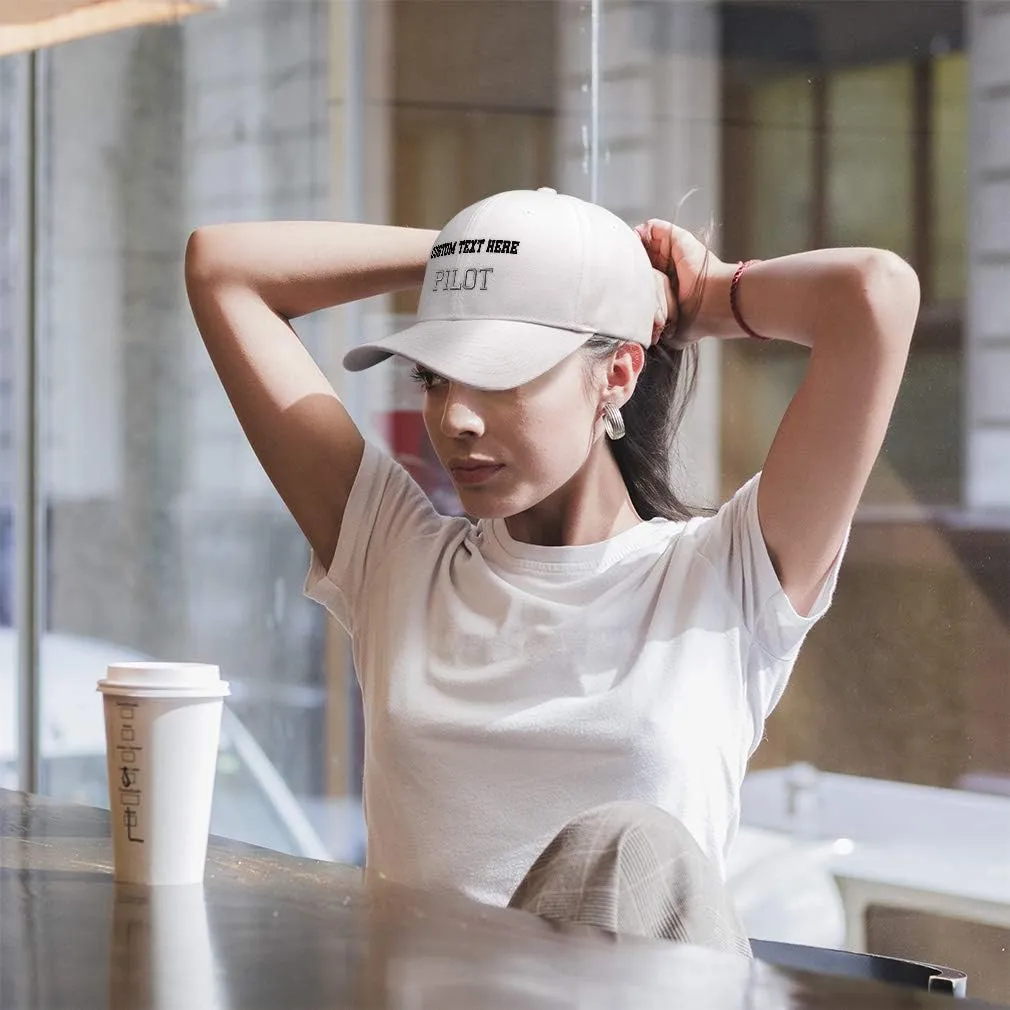 Baseball Cap Silver Letters Pilot Embroidery Military Hats for Men & Women