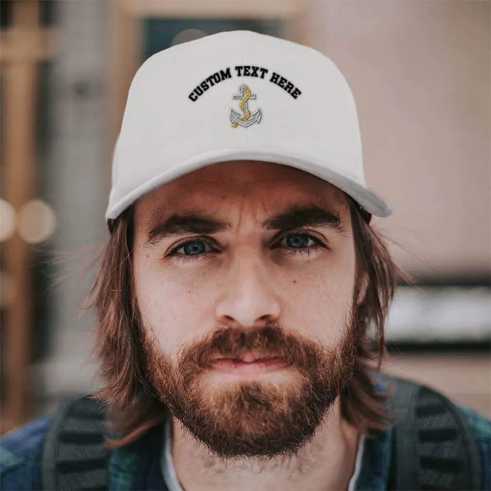 Baseball Caps for Men & Women Embroidered Nautical Anchor Outline Ladies & Men Baseball Hats Acrylic