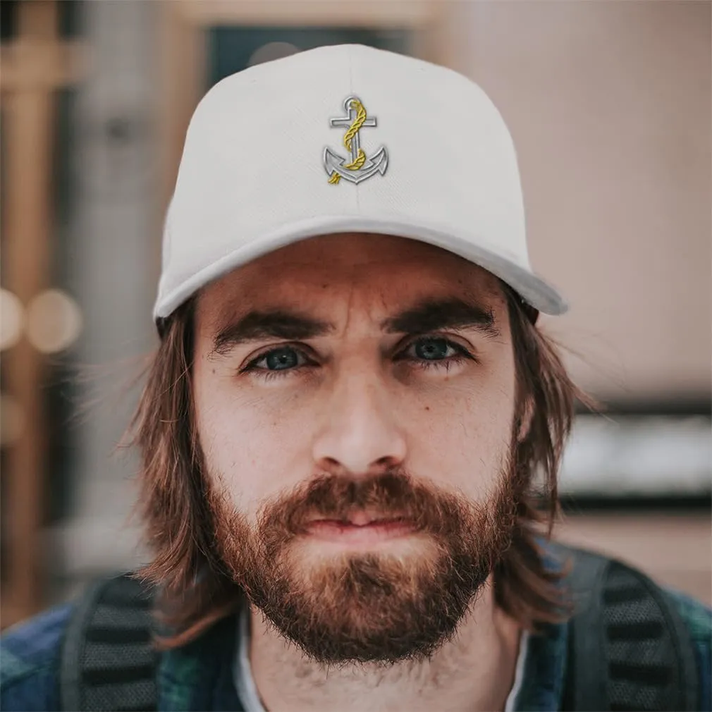 Baseball Caps for Men & Women Embroidered Nautical Anchor Outline Ladies & Men Baseball Hats Acrylic