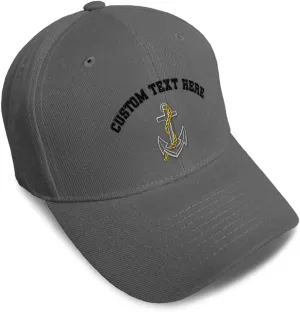 Baseball Caps for Men & Women Embroidered Nautical Anchor Outline Ladies & Men Baseball Hats Acrylic