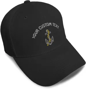 Baseball Caps for Men & Women Embroidered Nautical Anchor Outline Ladies & Men Baseball Hats Acrylic