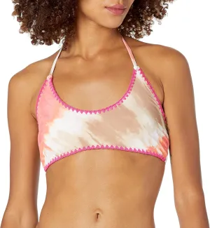 BCBGeneration Women's Standard Halter Swimsuit Top with Reversible Colorway, Coral, X-Small