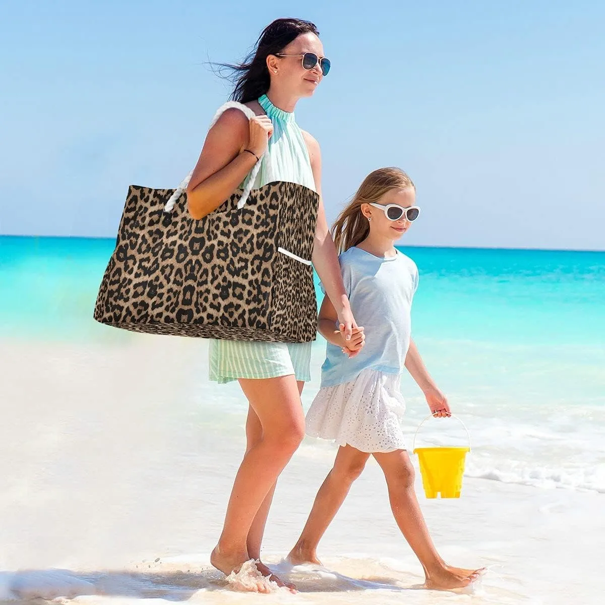 Beach Bag Large Travel Tote Bag Starfish Seashell On Beach Shoulder Bag luggage bag for Gym Travel Sport