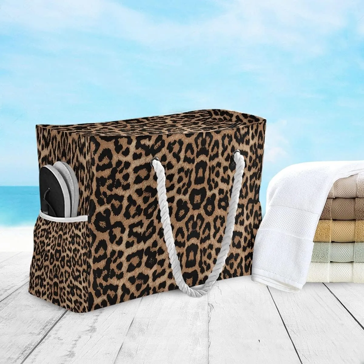 Beach Bag Large Travel Tote Bag Starfish Seashell On Beach Shoulder Bag luggage bag for Gym Travel Sport