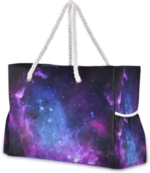 Beach Bag Large Travel Tote Bag Starfish Seashell On Beach Shoulder Bag luggage bag for Gym Travel Sport