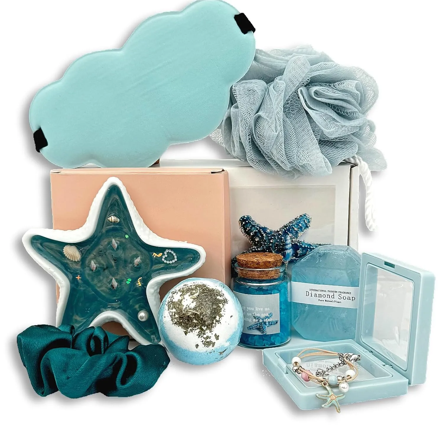 Beach Themed Gifts For Women With Summer Bracelets Think Of You Gift Basket Blue Gifts Set For Women Get Well Gift Baskets