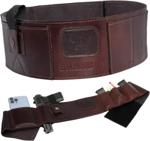 Belly Band Holster - Guardian Belt Holster - Cowhide Leather Concealed Carry, Athletic Design, Ambidextrous, Water-Resistant, Compatible with Glock, Smith & Wesson - Unisex