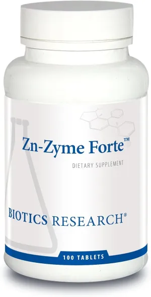 Biotics Research Zn-Zyme Forte 25 mg Zinc, Immune System Support, Optimal Cellular Function, Tablet-Based with Added antioxidants. 100 Tablets