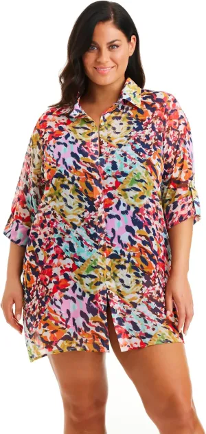 Bleu Rod Beattie Party Animal Chiffon Shirt Multi SM