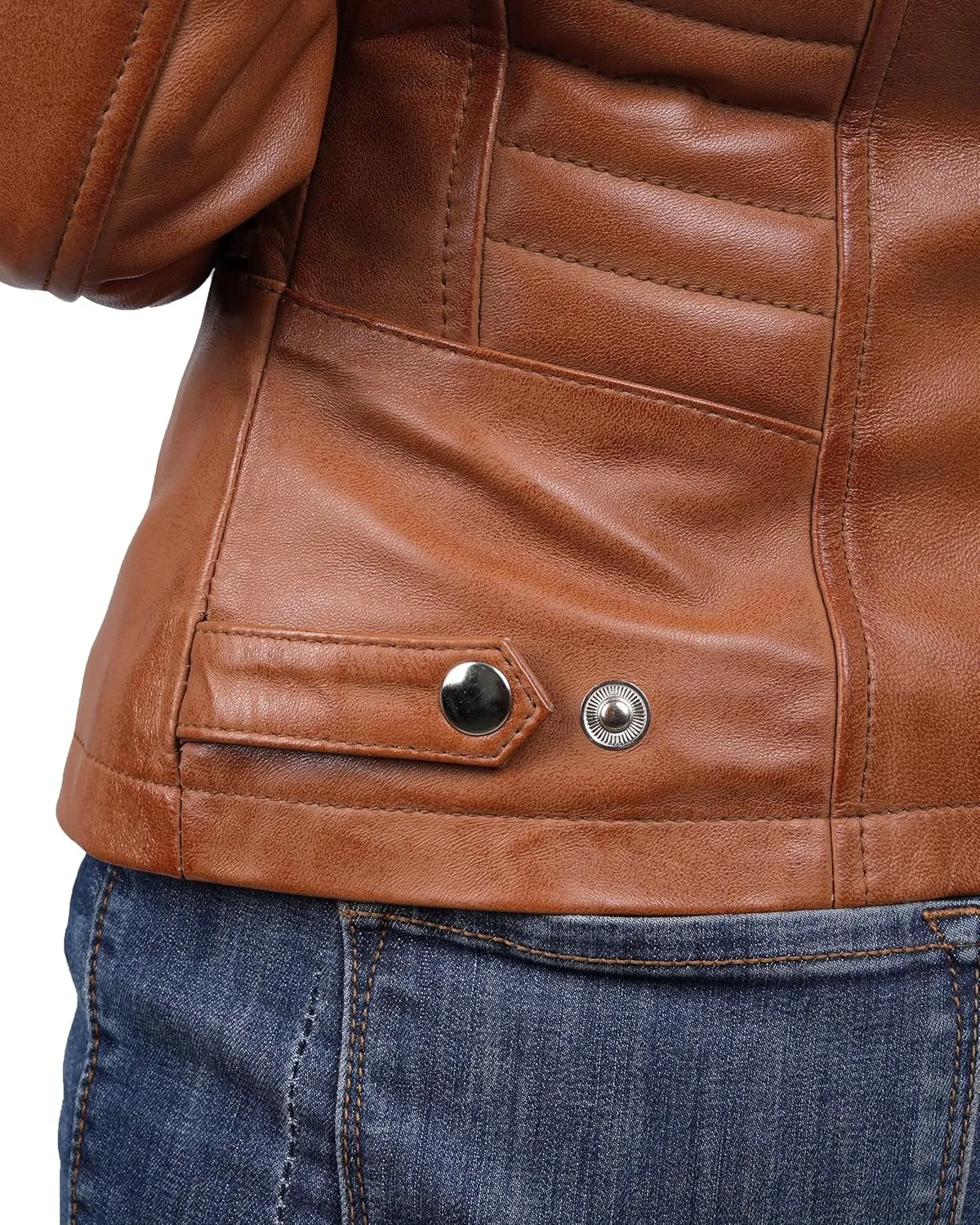 Blingsoul Real Leather Jacket Women - Cafe Racer Style Womens Leather Jackets