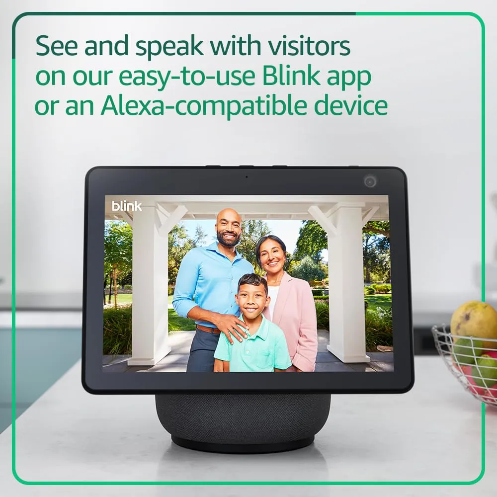 Blink Video Doorbell (newest model) – Head-to-toe HD view, two-year battery life, and simple setup. Sync Module Core included – System (Black)