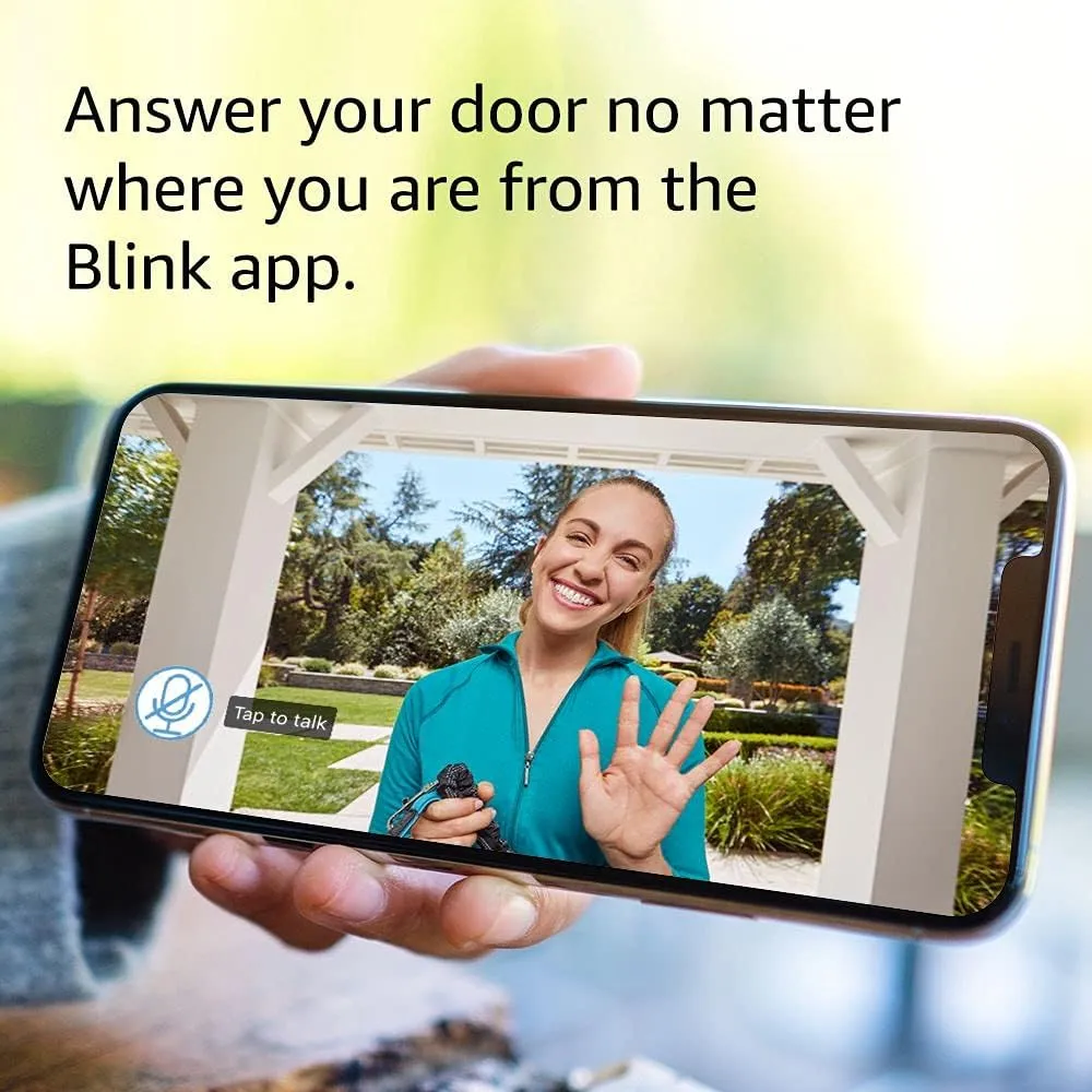 Blink Video Doorbell   Sync Module 2 — Two-way audio, HD video, two-year battery life, motion detection, chime app alerts, Works with Alexa (Black)