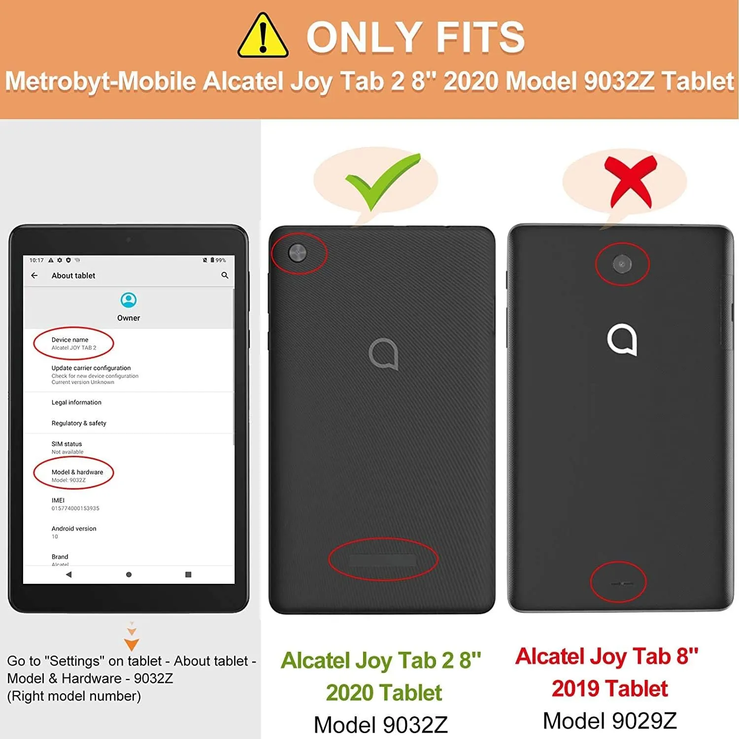 BMOUO Kids Case for Alcatel Joy Tab 2 8.0 Inch 2020, Shockproof Friendly Convertible Handle Stand for Metroby T-Mobile Tablet Model: 9032Z - Purple