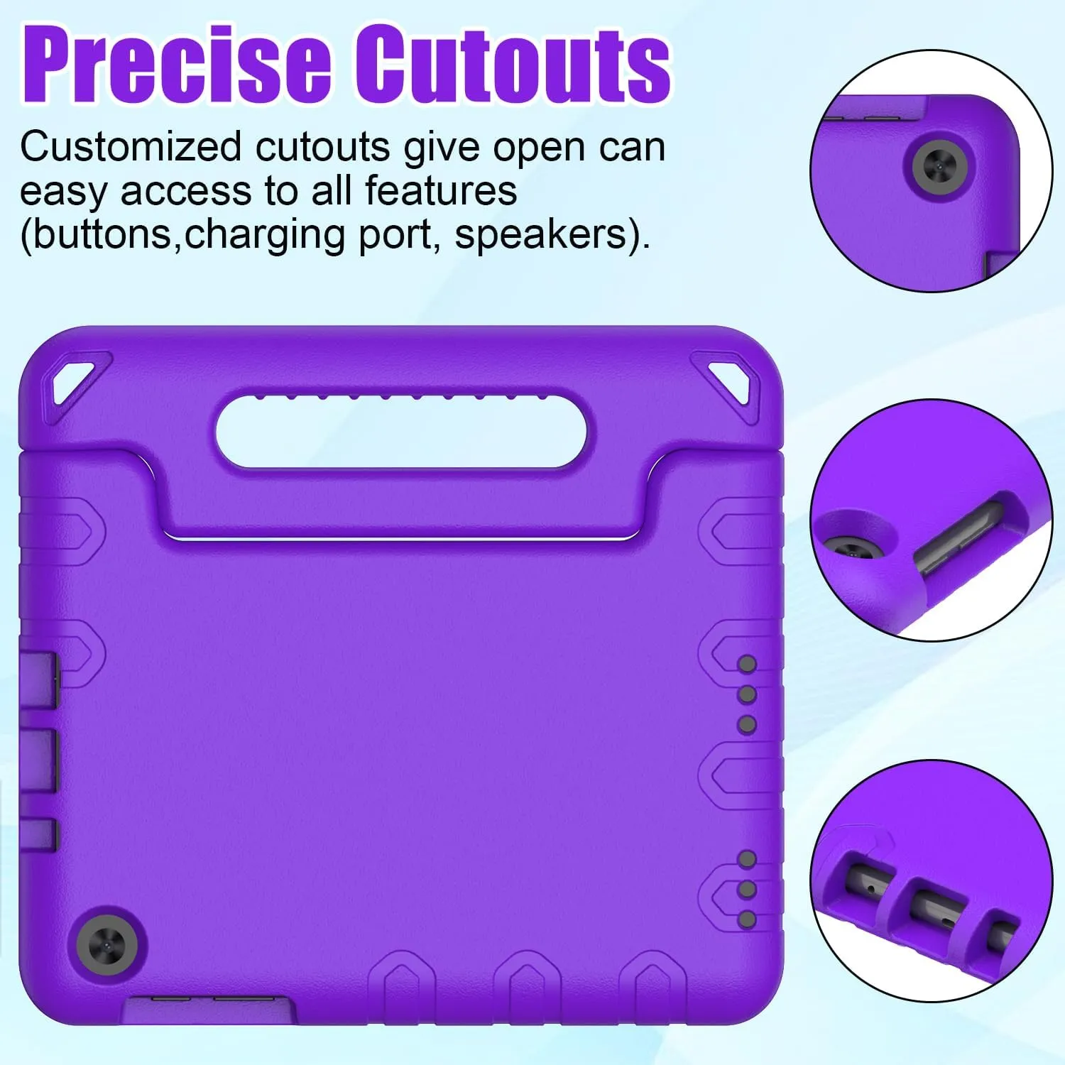 BMOUO Kids Case for Alcatel Joy Tab 2 8.0 Inch 2020, Shockproof Friendly Convertible Handle Stand for Metroby T-Mobile Tablet Model: 9032Z - Purple