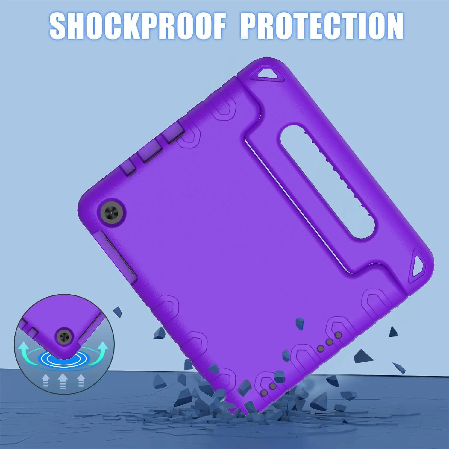 BMOUO Kids Case for Alcatel Joy Tab 2 8.0 Inch 2020, Shockproof Friendly Convertible Handle Stand for Metroby T-Mobile Tablet Model: 9032Z - Purple