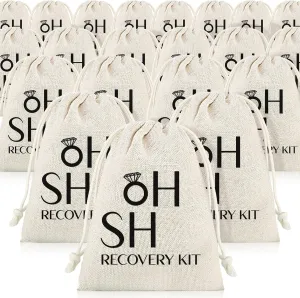 Boao 20 Pack Hangover Bag Gift Bags Bachelor Party Decorations Bachelorette Bridal Shower Pouches with Drawstring Wedding Supplies for Bachelorette Party(White,Ring)