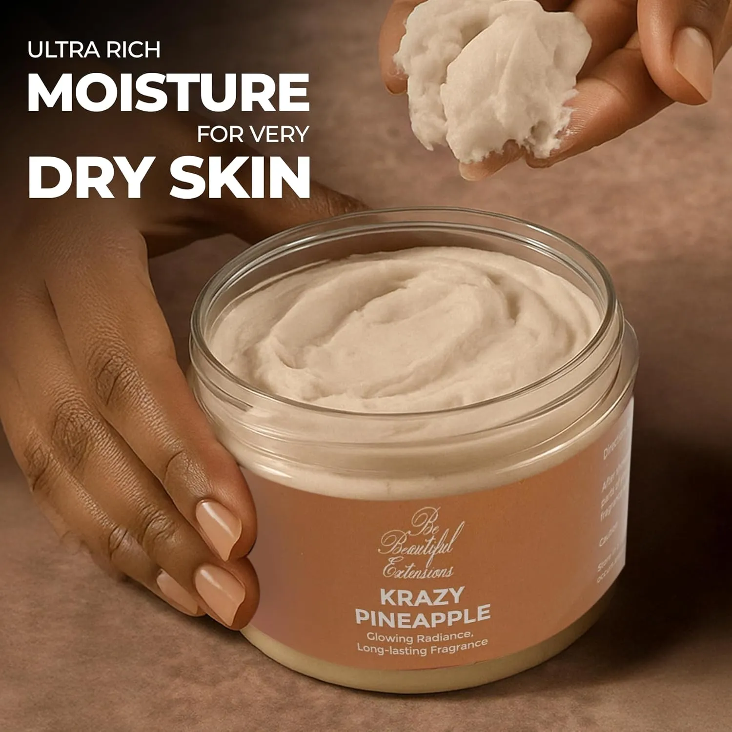 body butter krazy pineapple scent long -lasting fragrance,hydrate skin jojoba oil and more 8oz