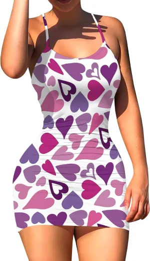 Bodycon Dresses for Women Summer Sundress Sleeveless Sexy Backless Spaghetti Strap A-Line Mini Beach Vacation Dress