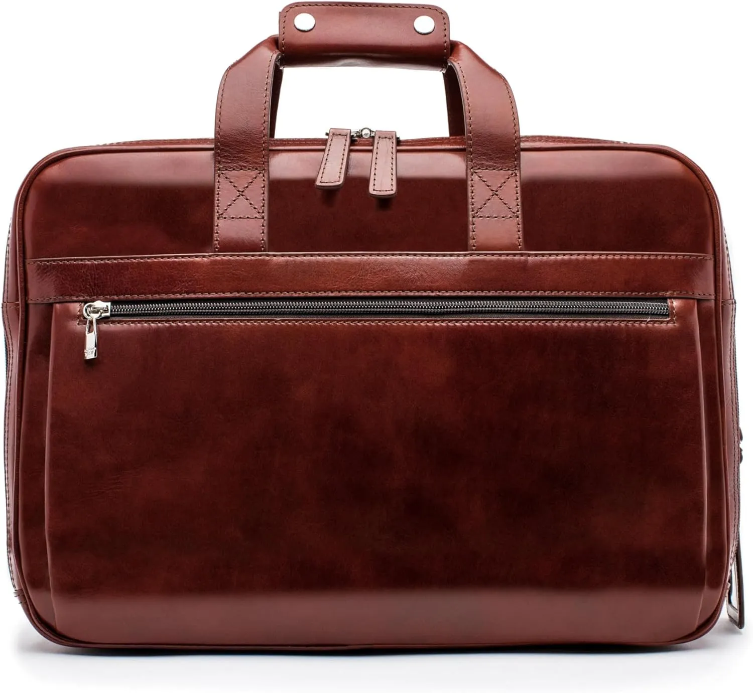 Bosca Old Leather Messenger Bag, Vintage Style Laptop Briefcase for Men, Multiple Pockets, Ideal for Office & Travel