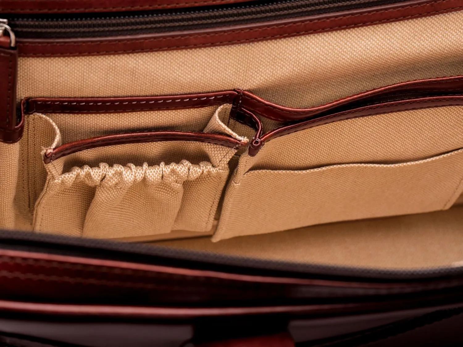 Bosca Old Leather Messenger Bag, Vintage Style Laptop Briefcase for Men, Multiple Pockets, Ideal for Office & Travel