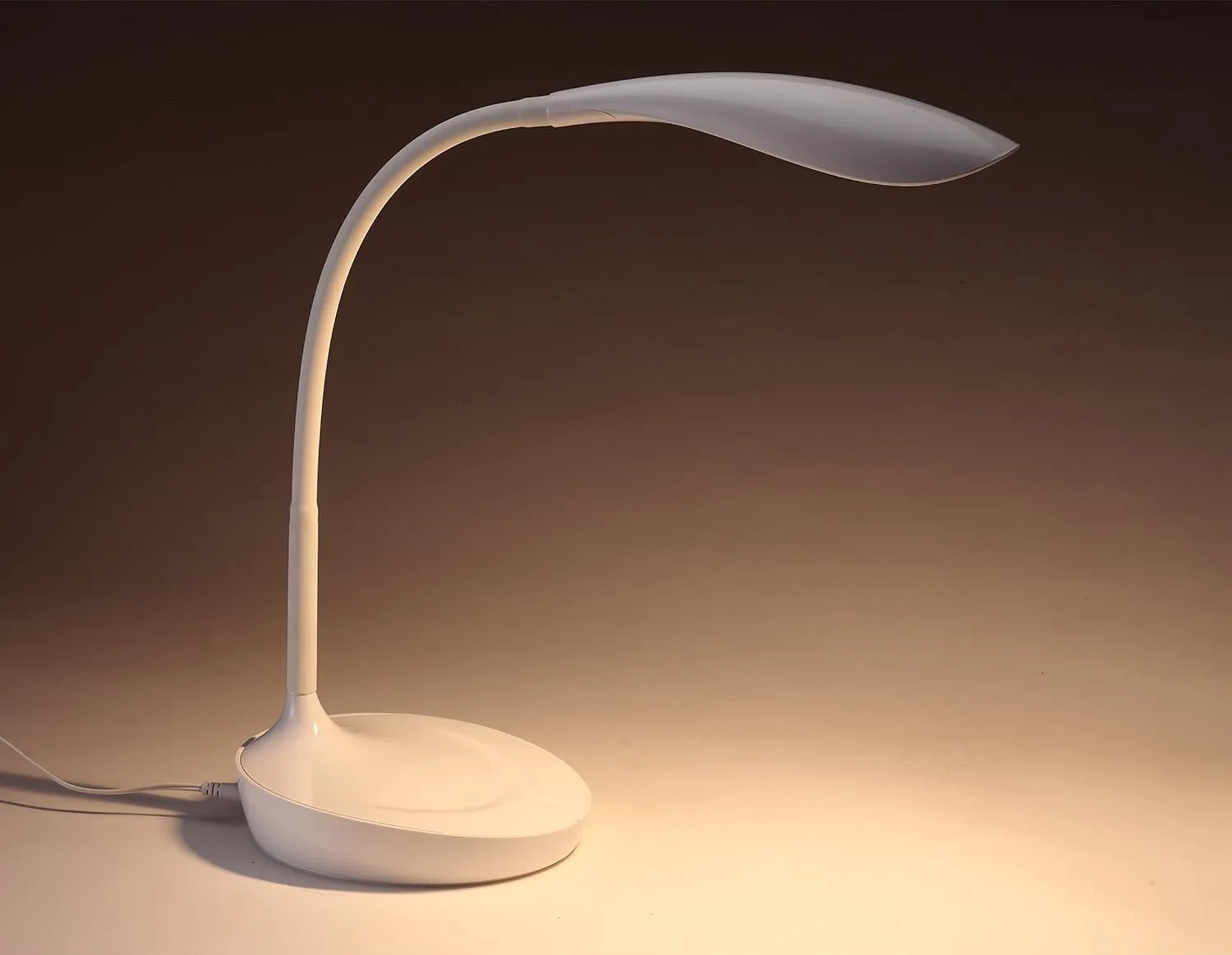 Bostitch Office KT-VLED1502-WHITE Gooseneck LED Desk Lamp with USB Charging Port, Dimmable, White