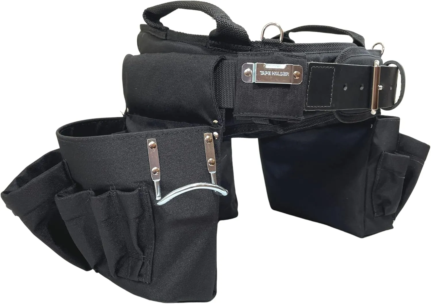 BOULDER BAG Ultimate Carpenter MAX Triple Combo with Comfort Back Support Tool Belt, Leather Belt Buckle, Heavy Duty Tool Bag, Black (3X-Large 49-56 Inches) | Made in USA