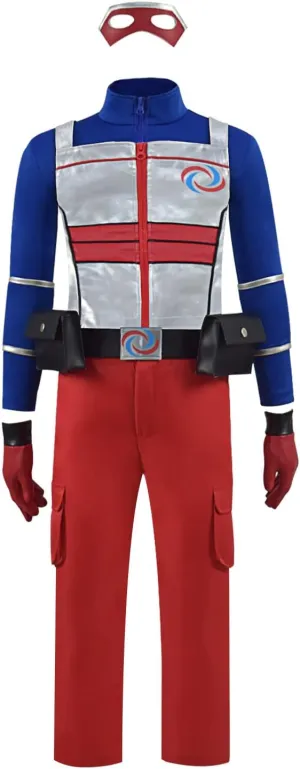 Boys Superhero Danger Costume Henry Cosplay Jacket Vest Pants Battle Suits with Mask Accessory Set