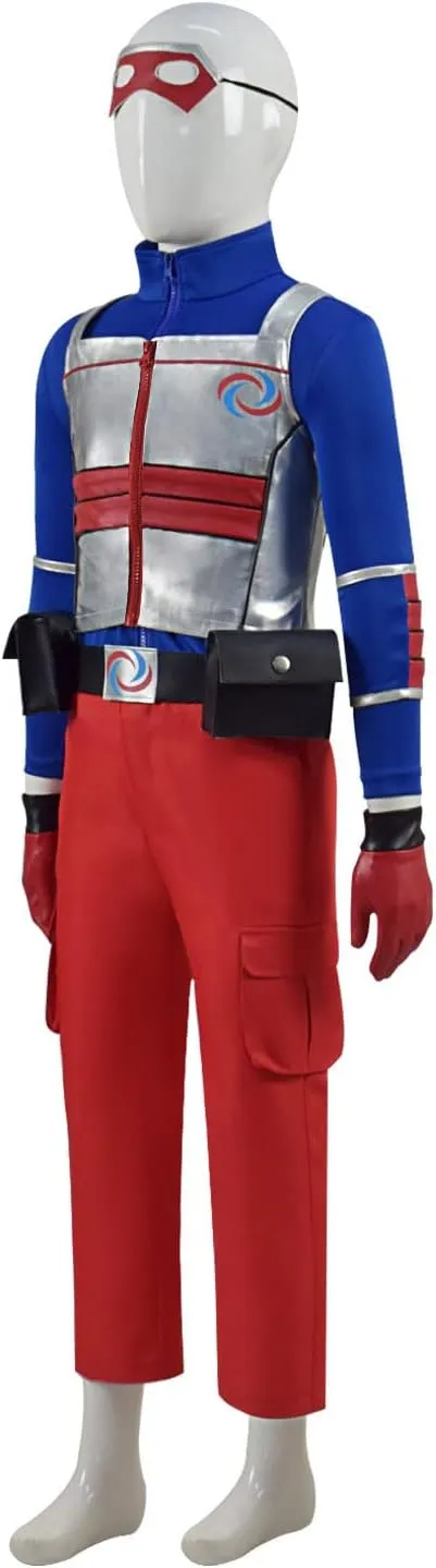 Boys Superhero Danger Costume Henry Cosplay Jacket Vest Pants Battle Suits with Mask Accessory Set